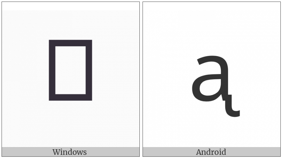 Latin Small Letter A With Retroflex Hook on various operating systems