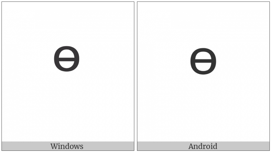 Modifier Letter Small Barred O on various operating systems
