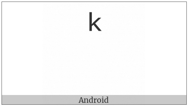 Combining Latin Small Letter K on various operating systems