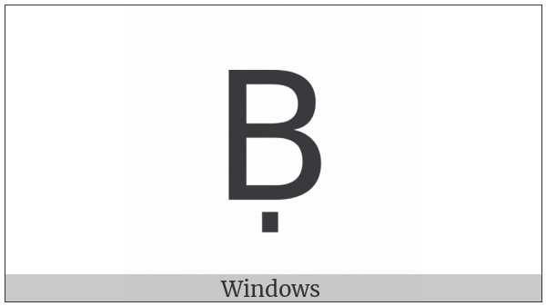 Latin Capital Letter B With Dot Below on various operating systems