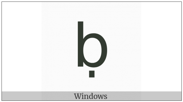 Latin Small Letter B With Dot Below on various operating systems