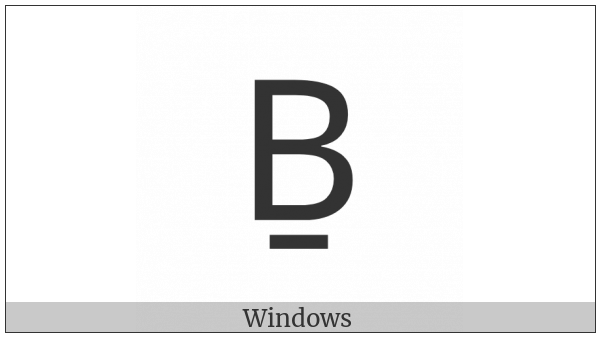 Latin Capital Letter B With Line Below on various operating systems