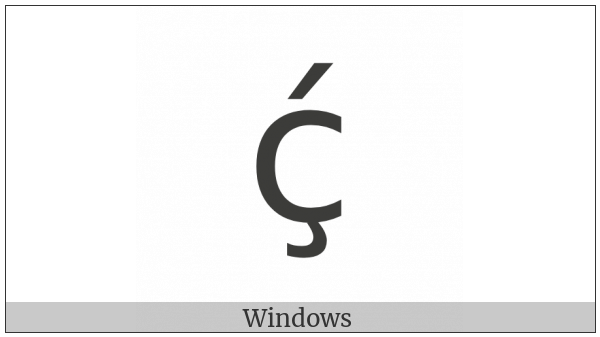 Latin Small Letter C With Cedilla And Acute on various operating systems