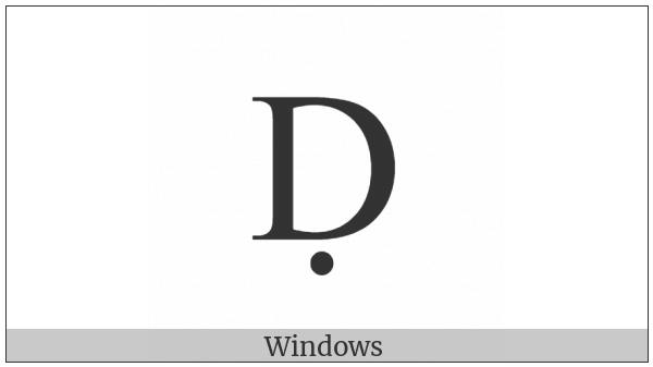 Latin Capital Letter D With Dot Below on various operating systems