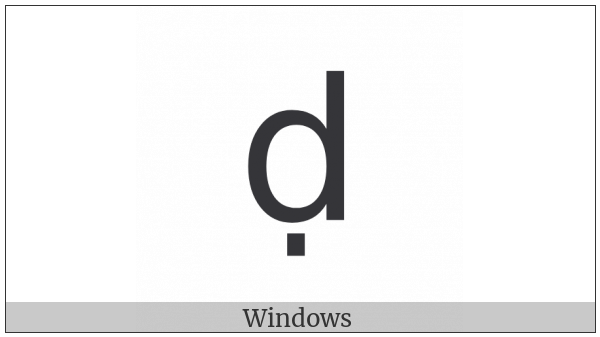 Latin Small Letter D With Dot Below on various operating systems