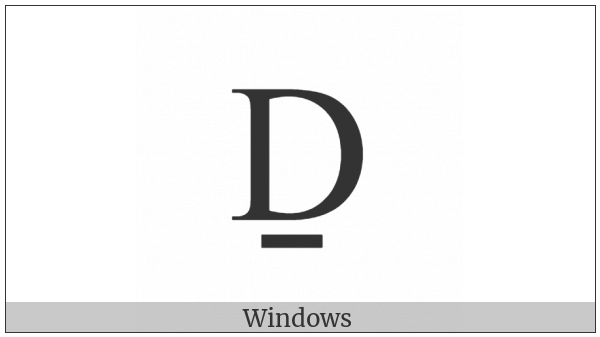Latin Capital Letter D With Line Below on various operating systems