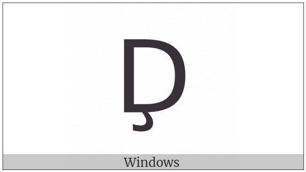 Latin Capital Letter D With Cedilla on various operating systems