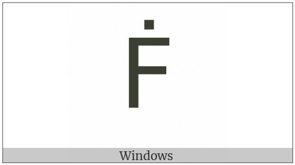Latin Capital Letter F With Dot Above on various operating systems