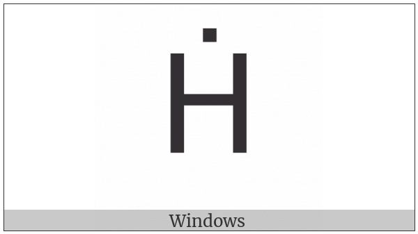 Latin Capital Letter H With Dot Above on various operating systems