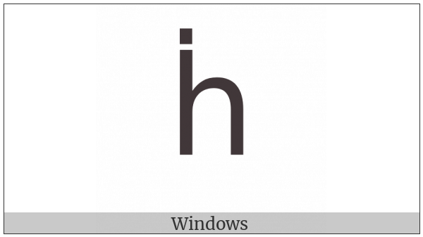 Latin Small Letter H With Dot Above on various operating systems