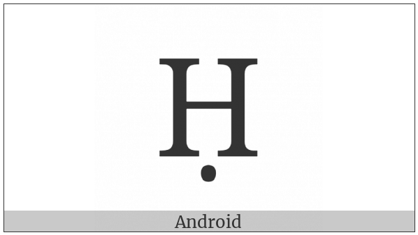 Latin Capital Letter H With Dot Below on various operating systems