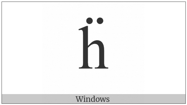Latin Small Letter H With Diaeresis on various operating systems