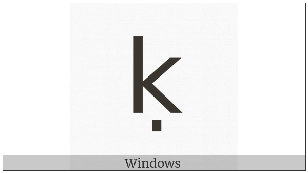 Latin Small Letter K With Dot Below on various operating systems