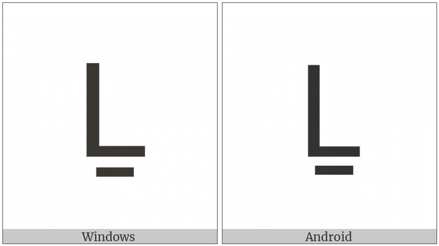 Latin Capital Letter L With Line Below on various operating systems