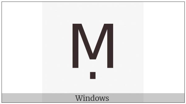 Latin Capital Letter M With Dot Below on various operating systems