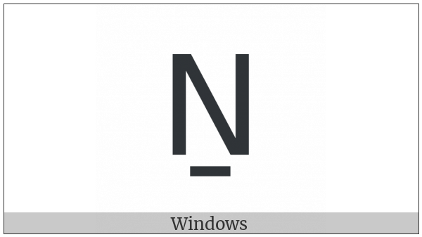 Latin Capital Letter N With Line Below on various operating systems