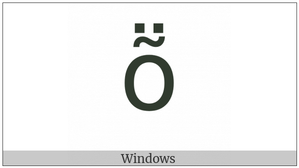 Latin Small Letter O With Tilde And Diaeresis on various operating systems
