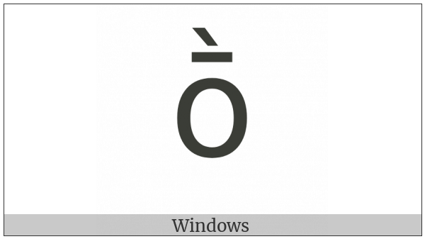 Latin Small Letter O With Macron And Grave on various operating systems