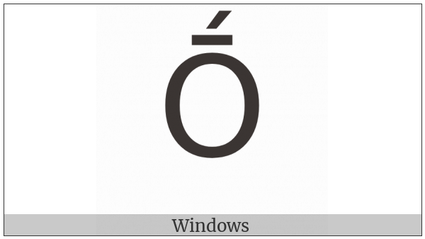 Latin Capital Letter O With Macron And Acute on various operating systems