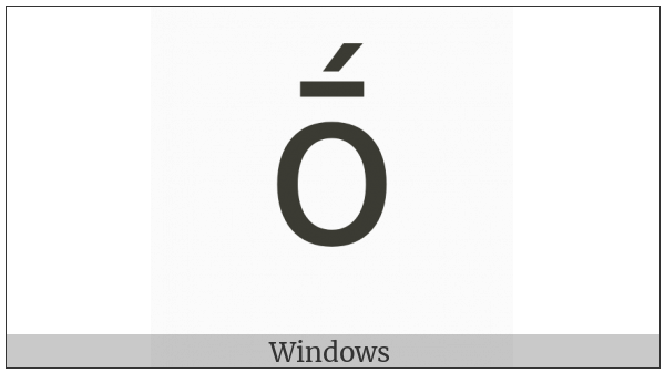 Latin Small Letter O With Macron And Acute on various operating systems