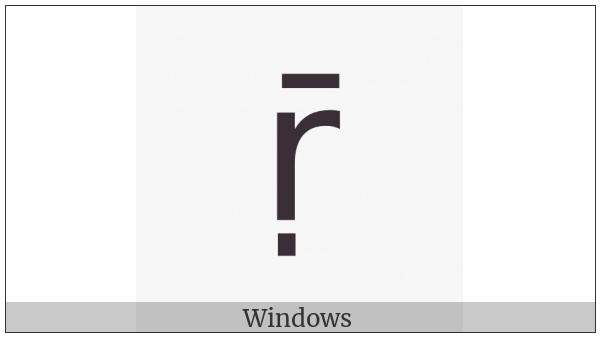 Latin Small Letter R With Dot Below And Macron on various operating systems