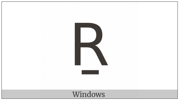 Latin Capital Letter R With Line Below on various operating systems