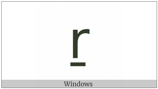 Latin Small Letter R With Line Below on various operating systems