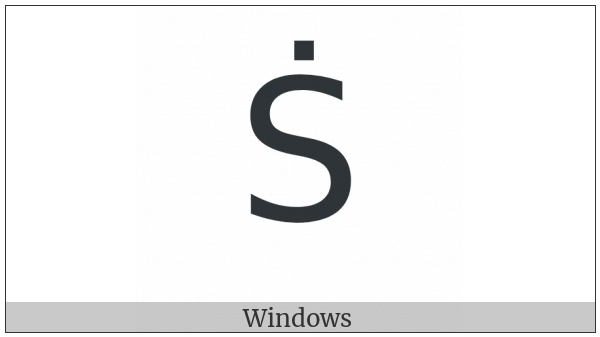 Latin Capital Letter S With Dot Above on various operating systems