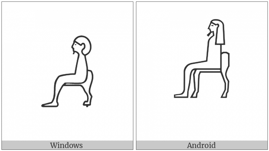 Egyptian Hieroglyph A050 on various operating systems