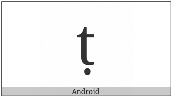 Latin Small Letter T With Dot Below on various operating systems