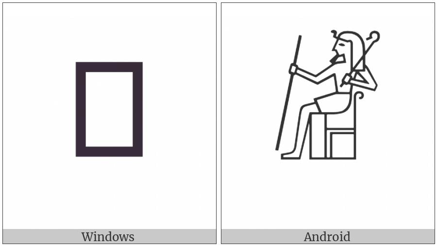 Egyptian Hieroglyph A063 on various operating systems