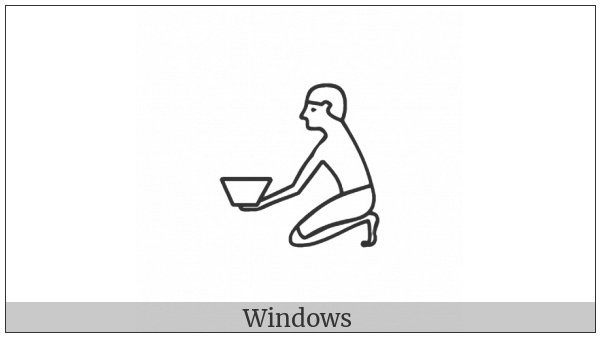 Egyptian Hieroglyph A064 on various operating systems