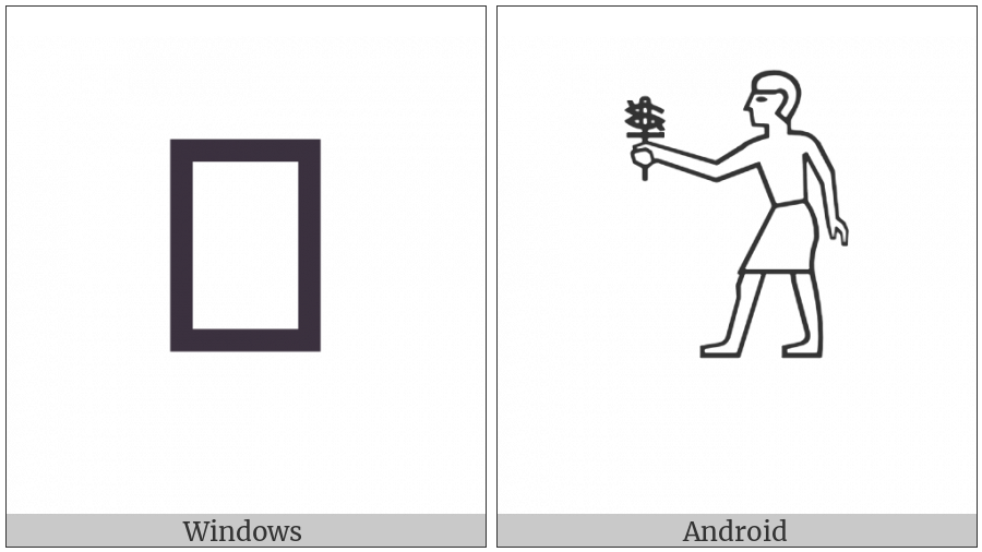 Egyptian Hieroglyph A066 on various operating systems
