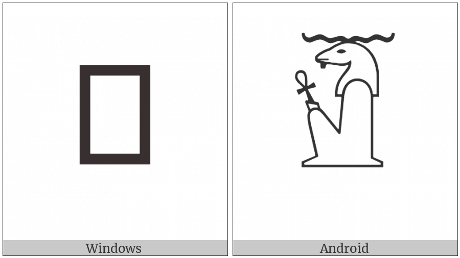 Egyptian Hieroglyph C005 on various operating systems