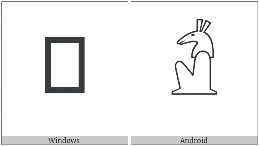 Egyptian Hieroglyph C007 on various operating systems