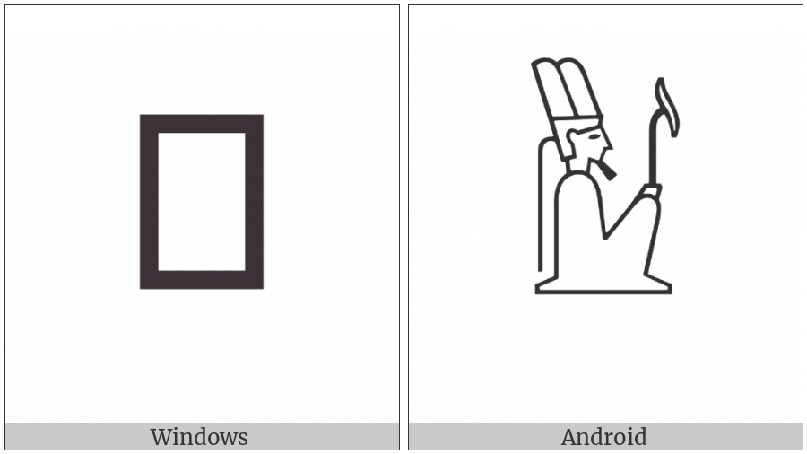 Egyptian Hieroglyph C013 on various operating systems