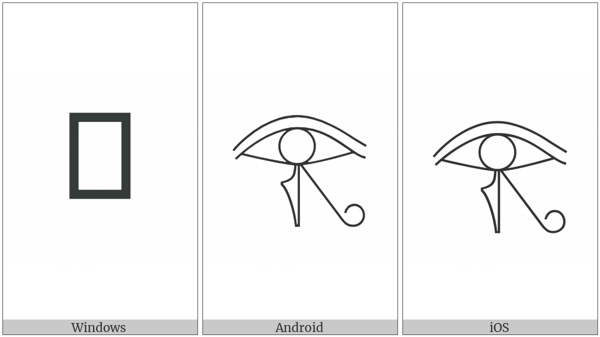 Egyptian Hieroglyph D010 on various operating systems