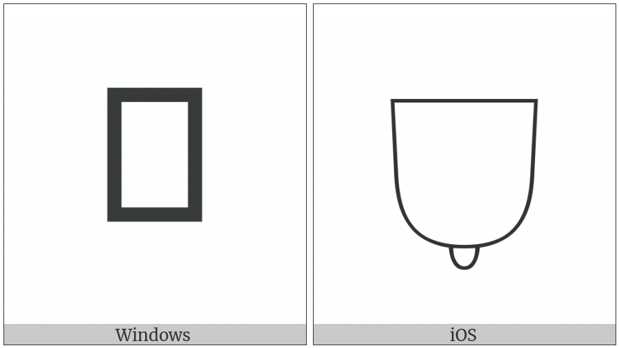 Egyptian Hieroglyph D027A on various operating systems