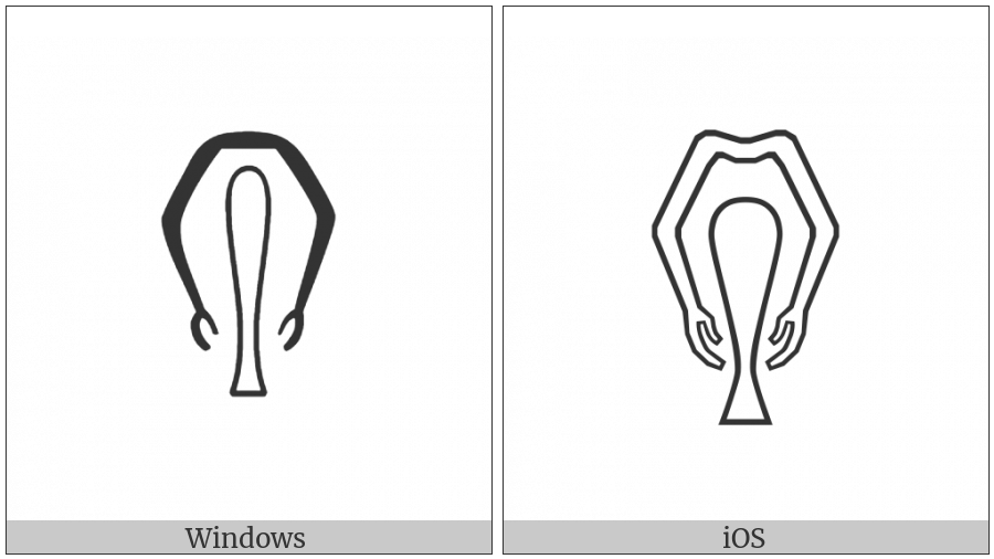 Egyptian Hieroglyph D031 on various operating systems
