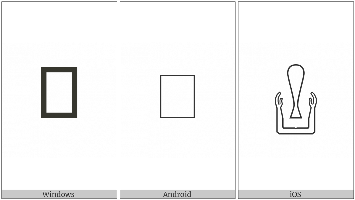 Egyptian Hieroglyph D031A on various operating systems
