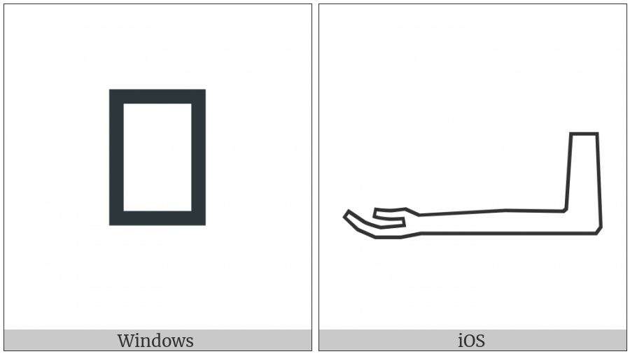 Egyptian Hieroglyph D036 on various operating systems