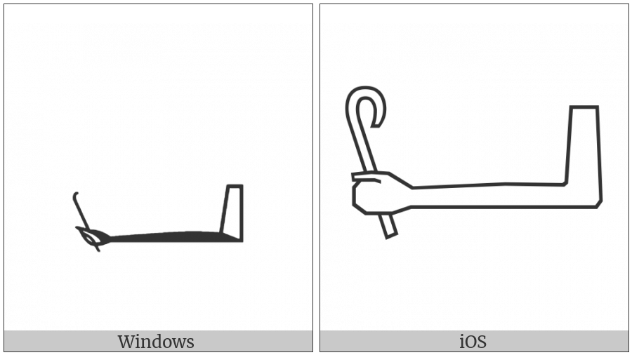 Egyptian Hieroglyph D040 on various operating systems