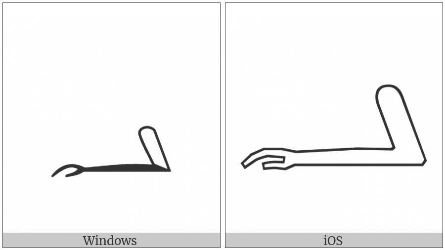 Egyptian Hieroglyph D041 on various operating systems