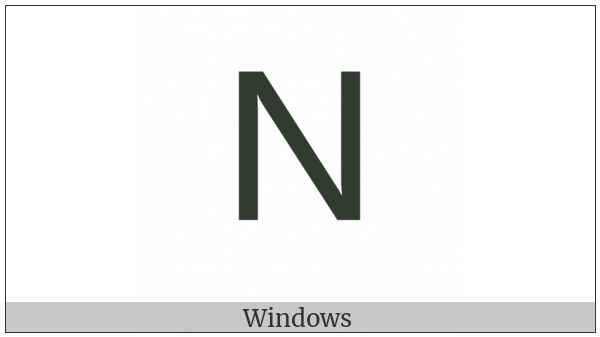 Latin Capital Letter N on various operating systems