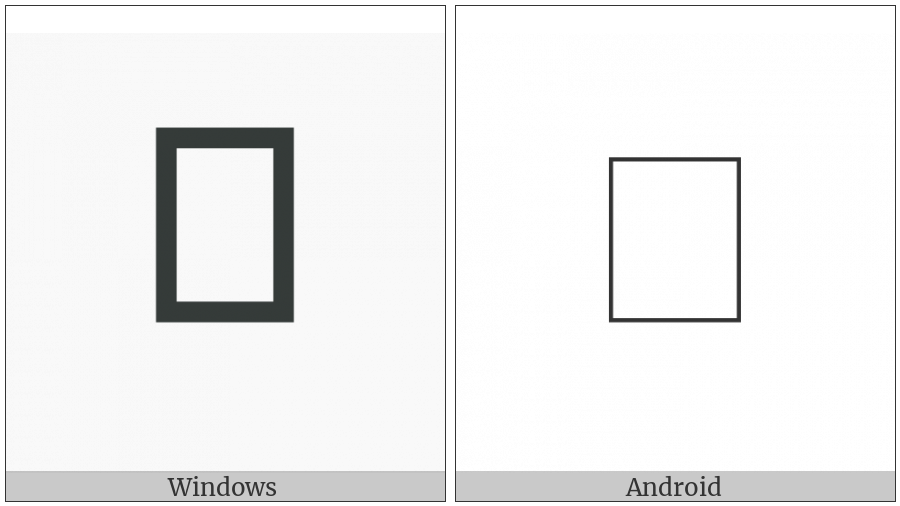 Egyptian Hieroglyph D067B on various operating systems