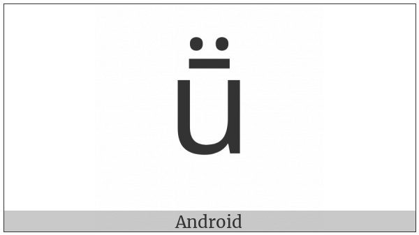 Latin Small Letter U With Macron And Diaeresis on various operating systems