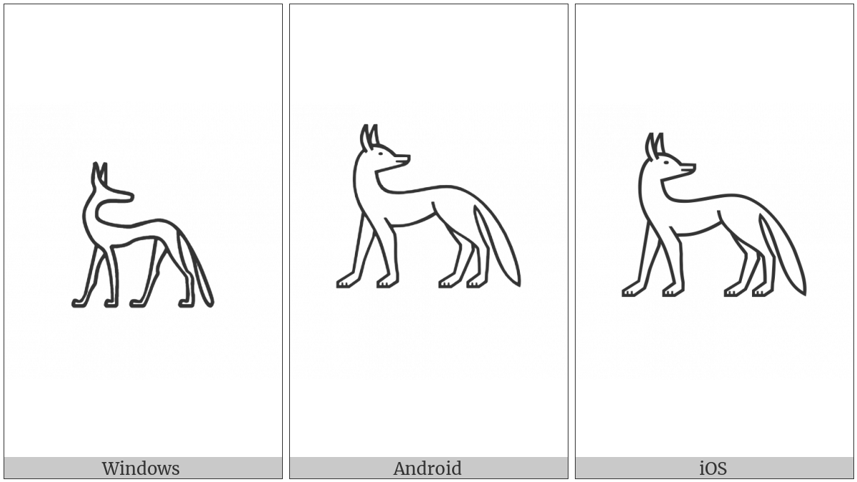 Egyptian Hieroglyph E017A on various operating systems