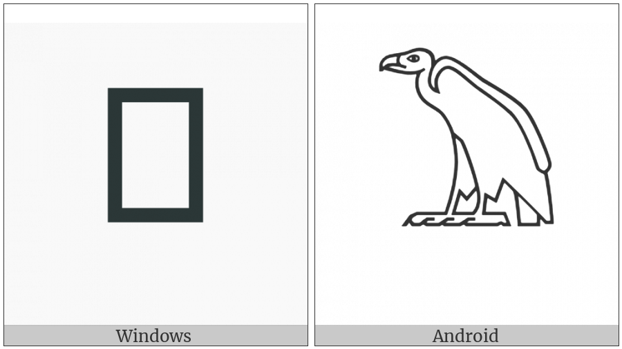 Egyptian Hieroglyph G014 on various operating systems