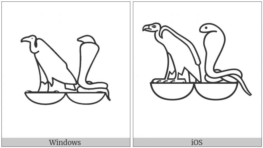 Egyptian Hieroglyph G016 on various operating systems