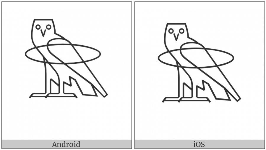 Egyptian Hieroglyph G020A on various operating systems